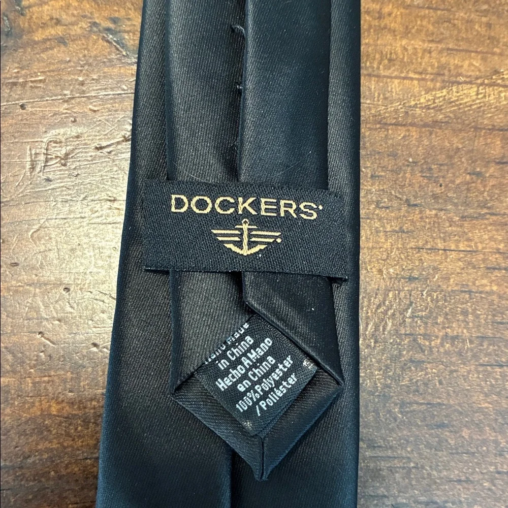 Boys black clip-on neck tie